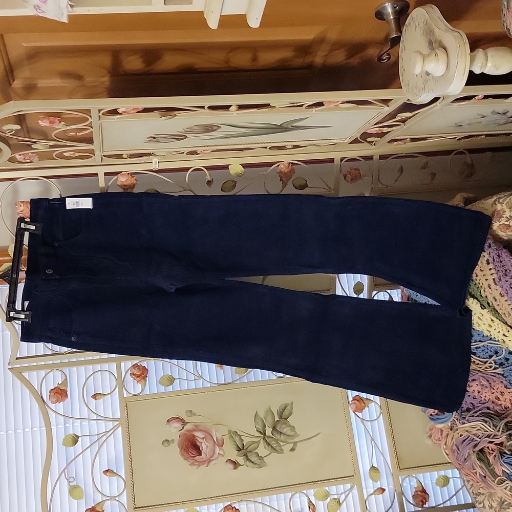 GAP Vintage Flare High Rise Corduroy Size 10L Navy Blue nwt